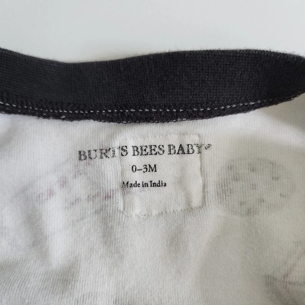 Burts‎ Bees Baby 100% Organic Cotton Milk and Cookies Footed Sleeper 0-3M Zip Up